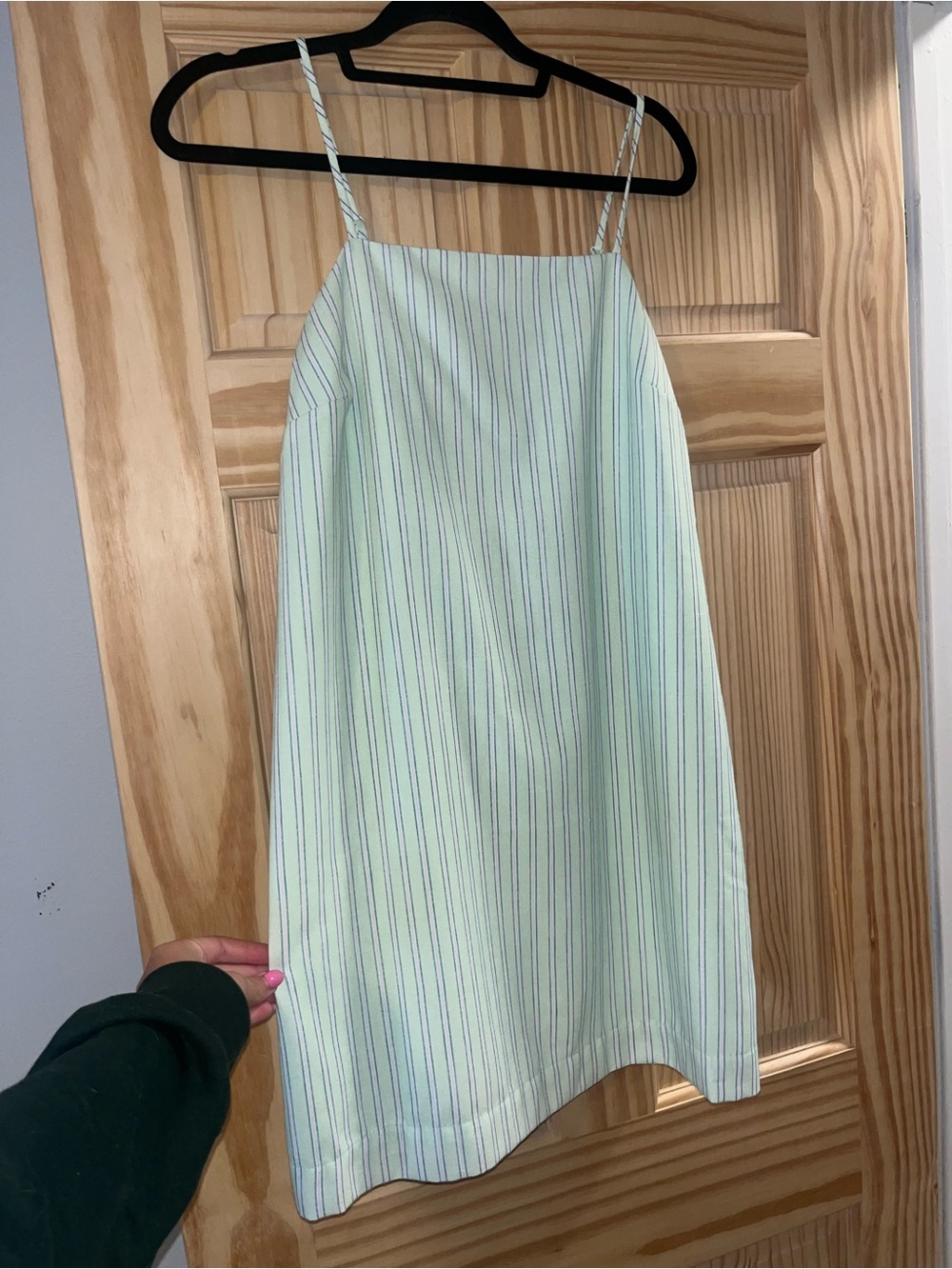 Old Navy Mint Green Striped Mini Slip Skirt